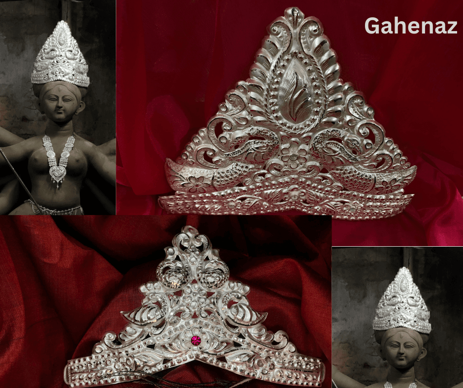 6-inch Traditional Silver Mukut/Crown for Deity/Idol / Dev-Devi