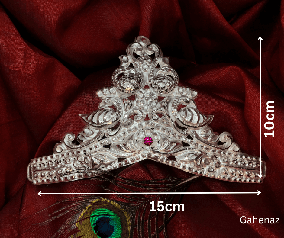 6-inch Traditional Silver Mukut/Crown for Deity/Idol / Dev-Devi view 2