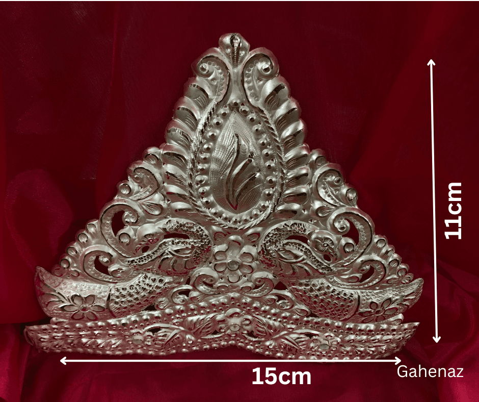 6-inch Traditional Silver Mukut/Crown for Deity/Idol / Dev-Devi view 4