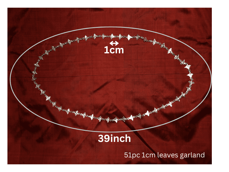 Adjustable Pure Silver Bel patra  /Belpata /Bilva Leaves / Pathram Leaves Garland/Mala for Shiva Puja view 5