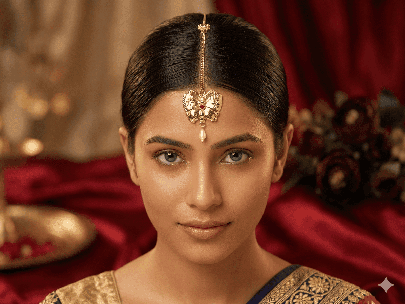 Butterfly tikli / Mangtika Gold Polished