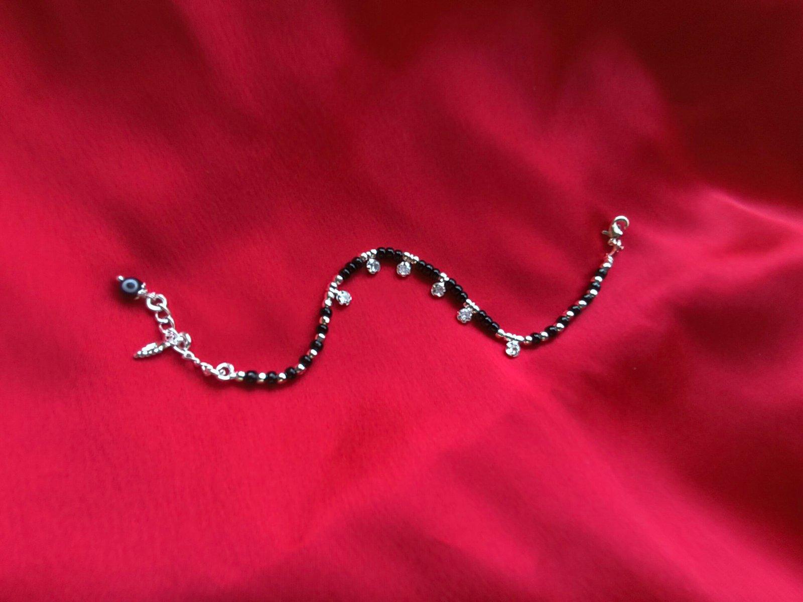 Drop stone Mangalsutra / Nazariya Bracelet view 2