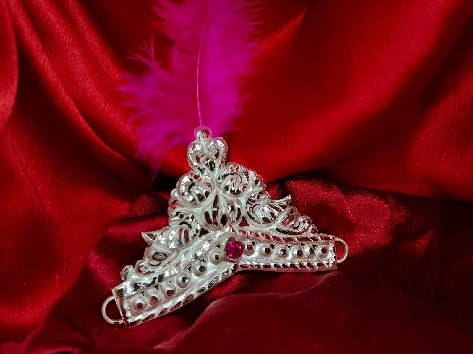 Gahenaz Silver 4-inch Traditional Silver Mukut/Crown for Deity/Idol / Dev-Devi/ Bride view 5