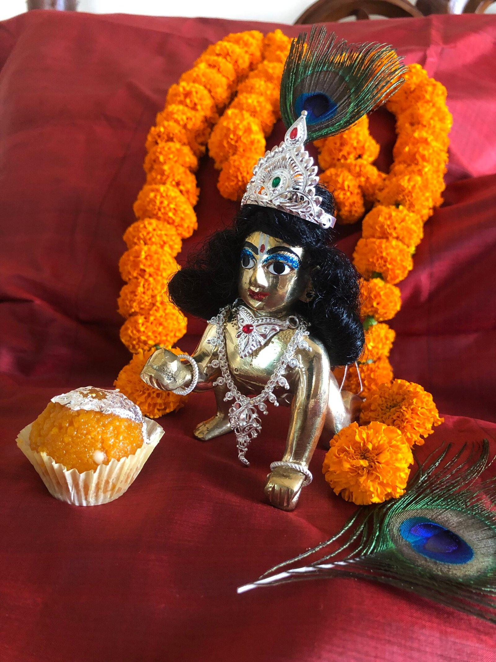 Gahenaz Silver Bangle Anklet Combo for Idol / Laddu Gopal view 3