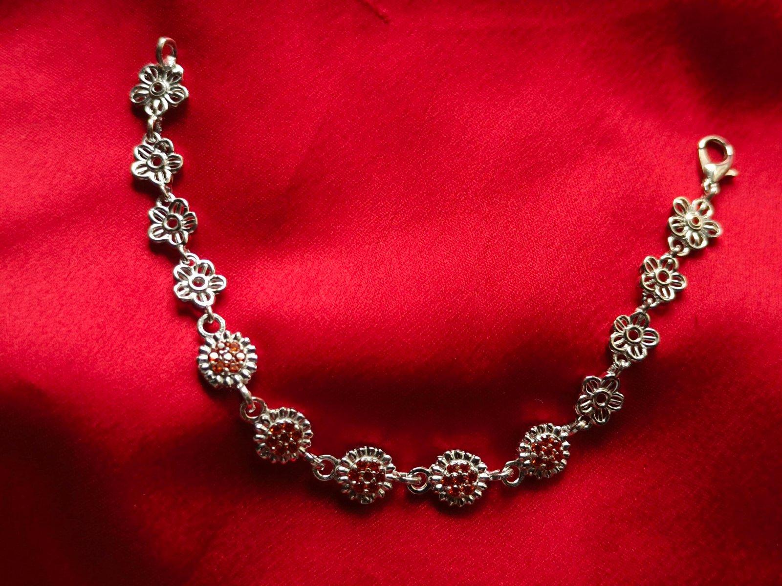Gahenaz Silver Bracelet Rakhi Dahlia view 2
