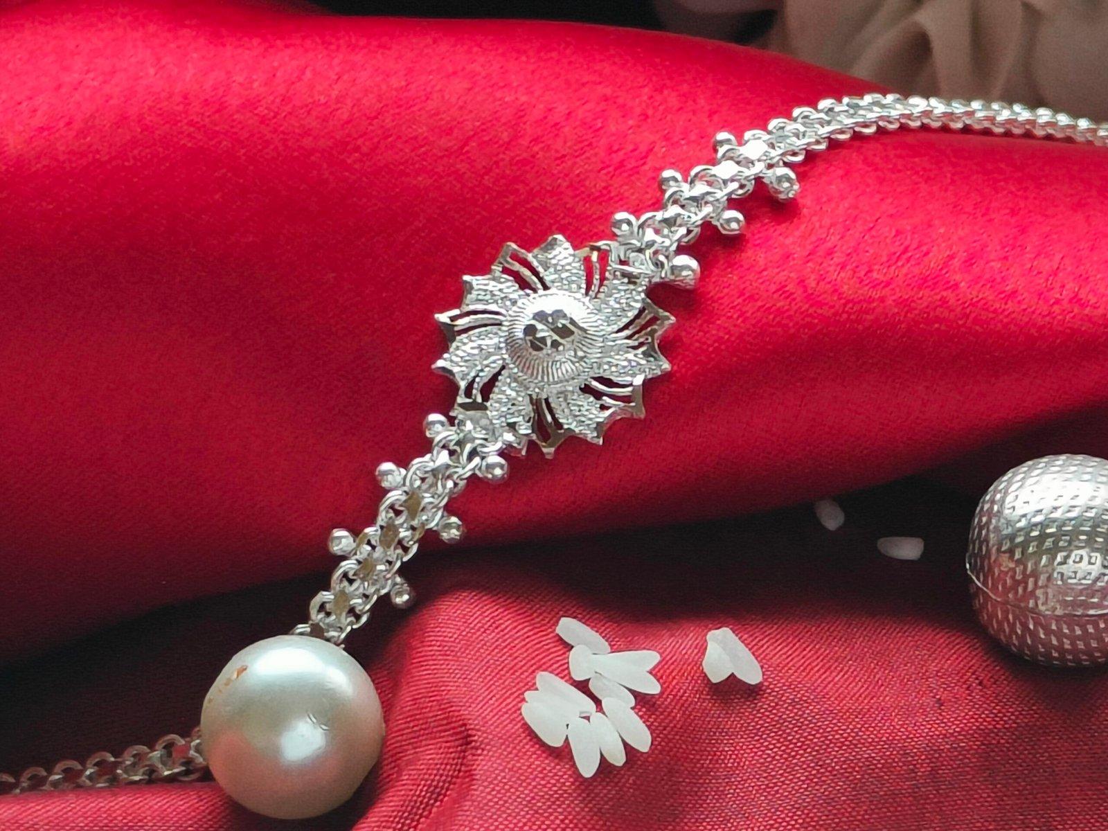 Gahenaz Silver Bracelet Rakhi Shimul view 2