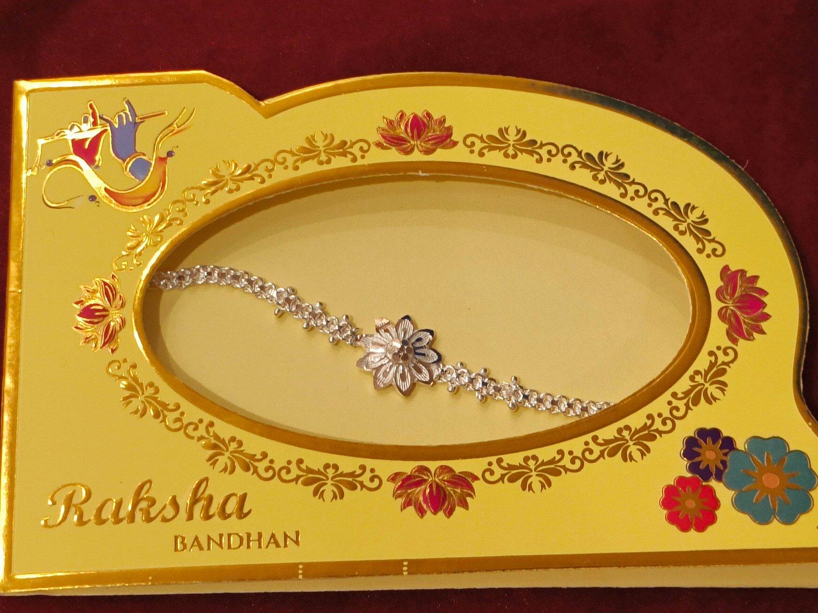 Gahenaz Silver Bracelet Rakhi Sunflower view 2