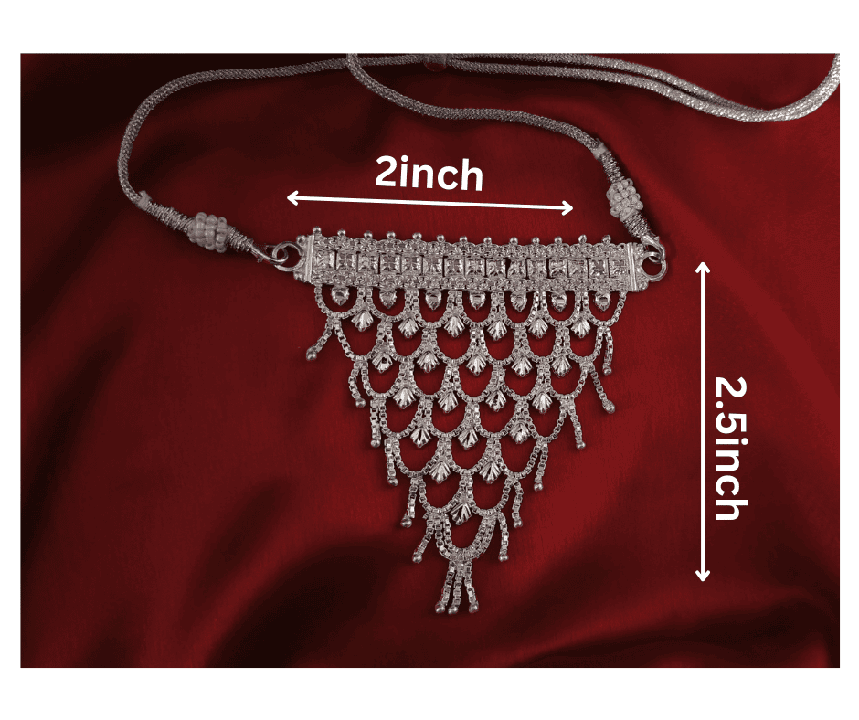 Gahenaz Silver Chik cum Necklace for Idol view 2