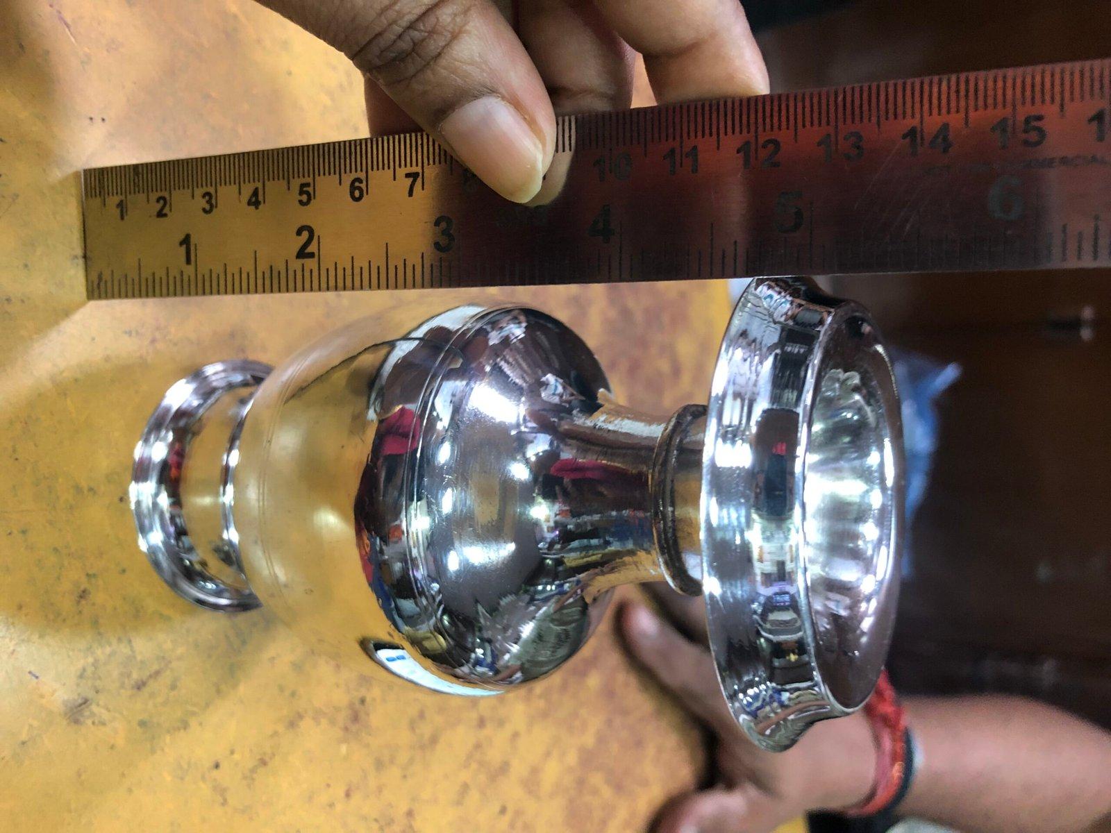 Gahenaz  Silver Debi Ghot / Devi Ghot for Debi puja view 2