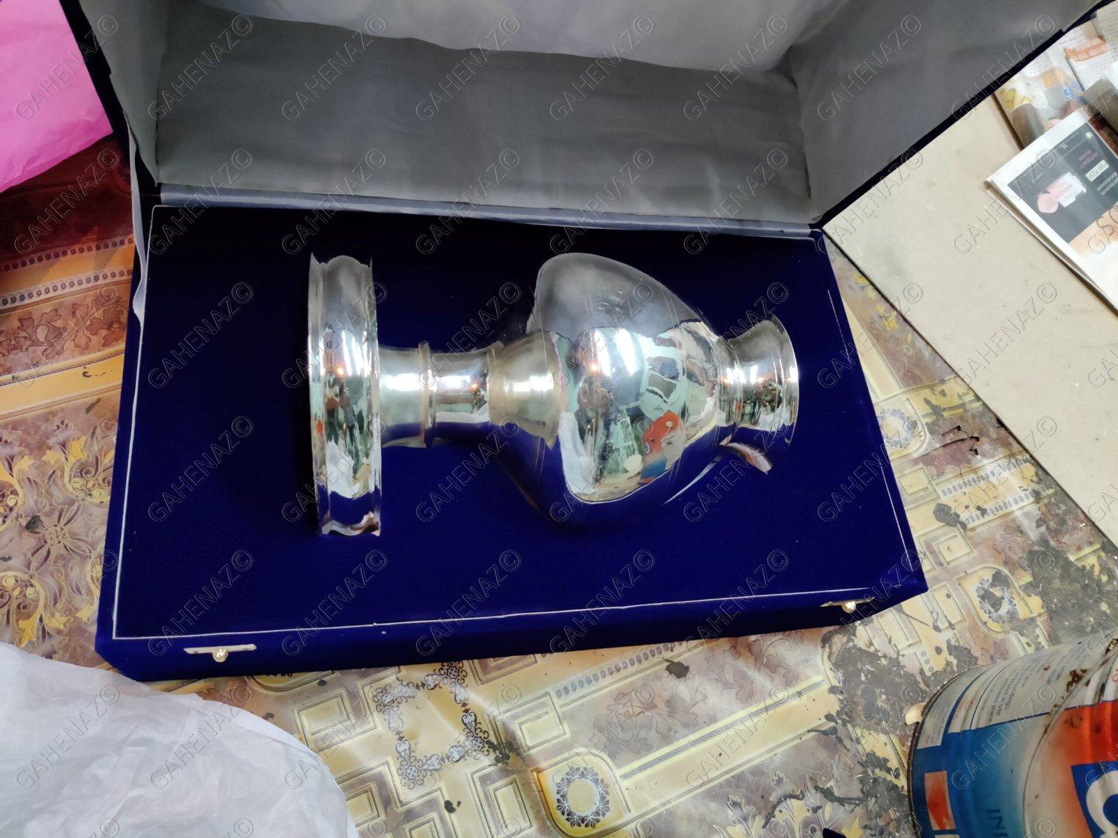 Gahenaz  Silver Debi Ghot / Devi Ghot for Debi puja view 5