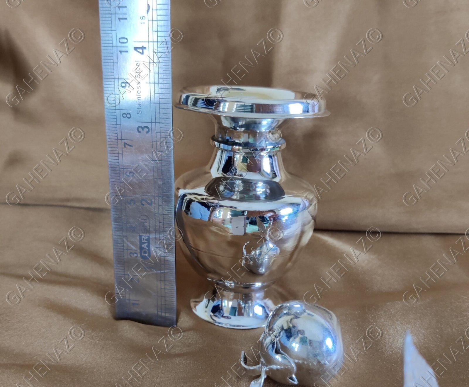 Gahenaz  Silver Debi Ghot / Devi Ghot for Debi puja view 6