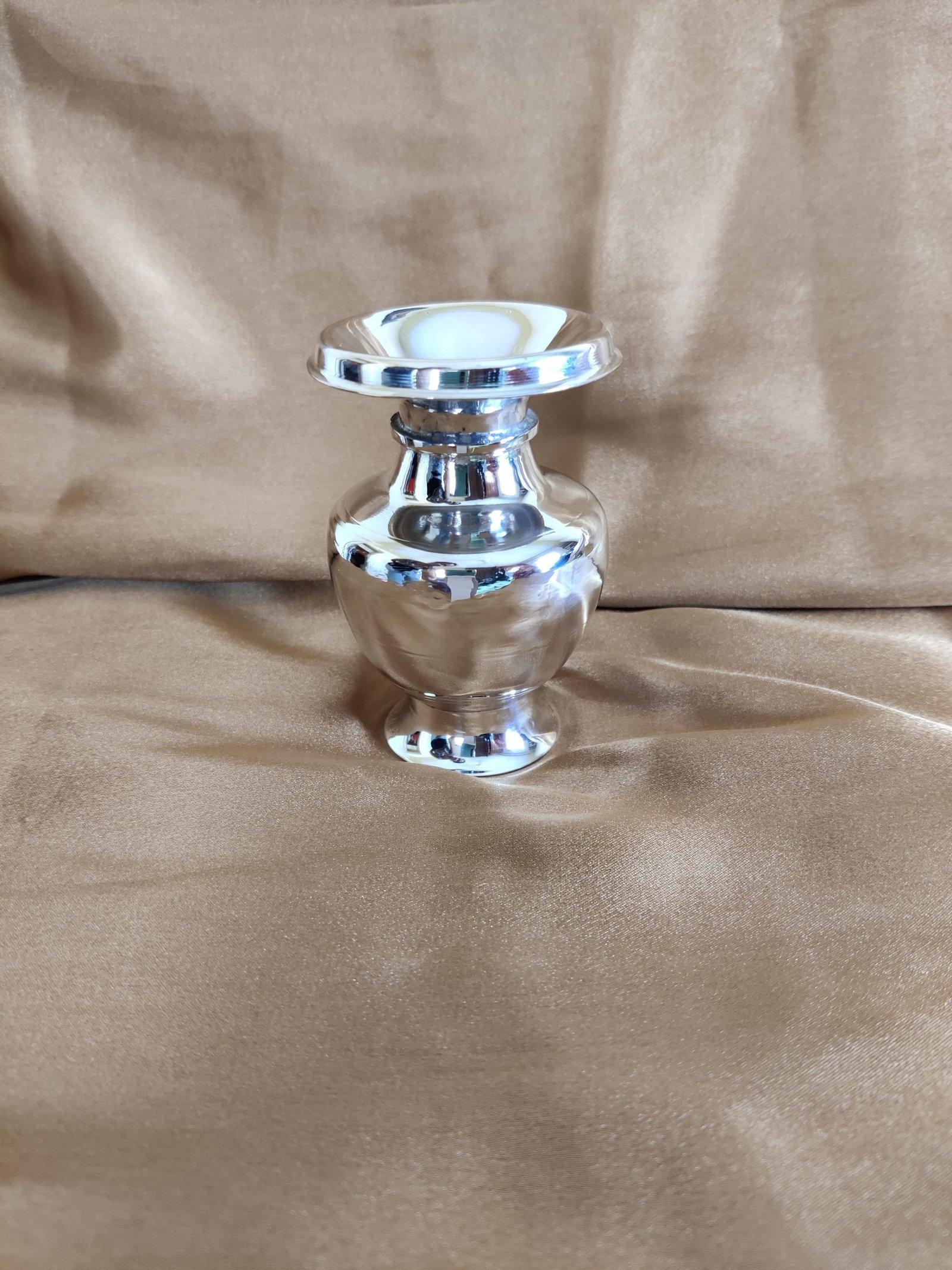 Gahenaz Silver Devi Ghot+ Mango Leaves+Green Coconut Set view 3