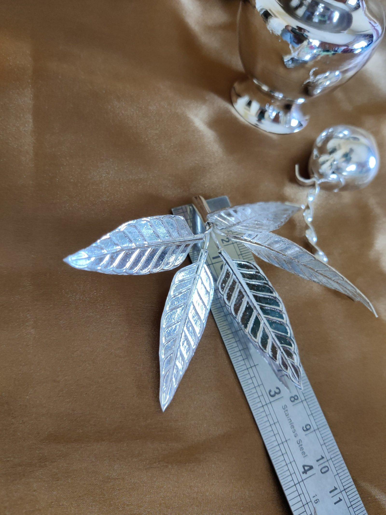 Gahenaz Silver Devi Ghot+ Mango Leaves+Green Coconut Set view 5