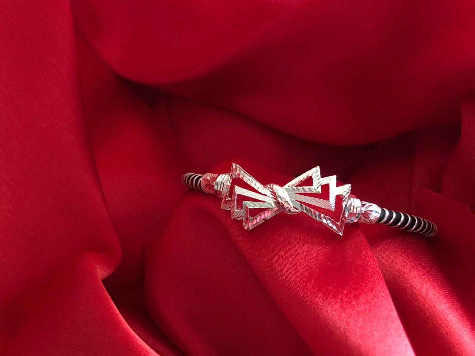 Gahenaz Silver Fulkari Loha / Noa / Iron Bangle / Kada 2.5,2.6 view 5