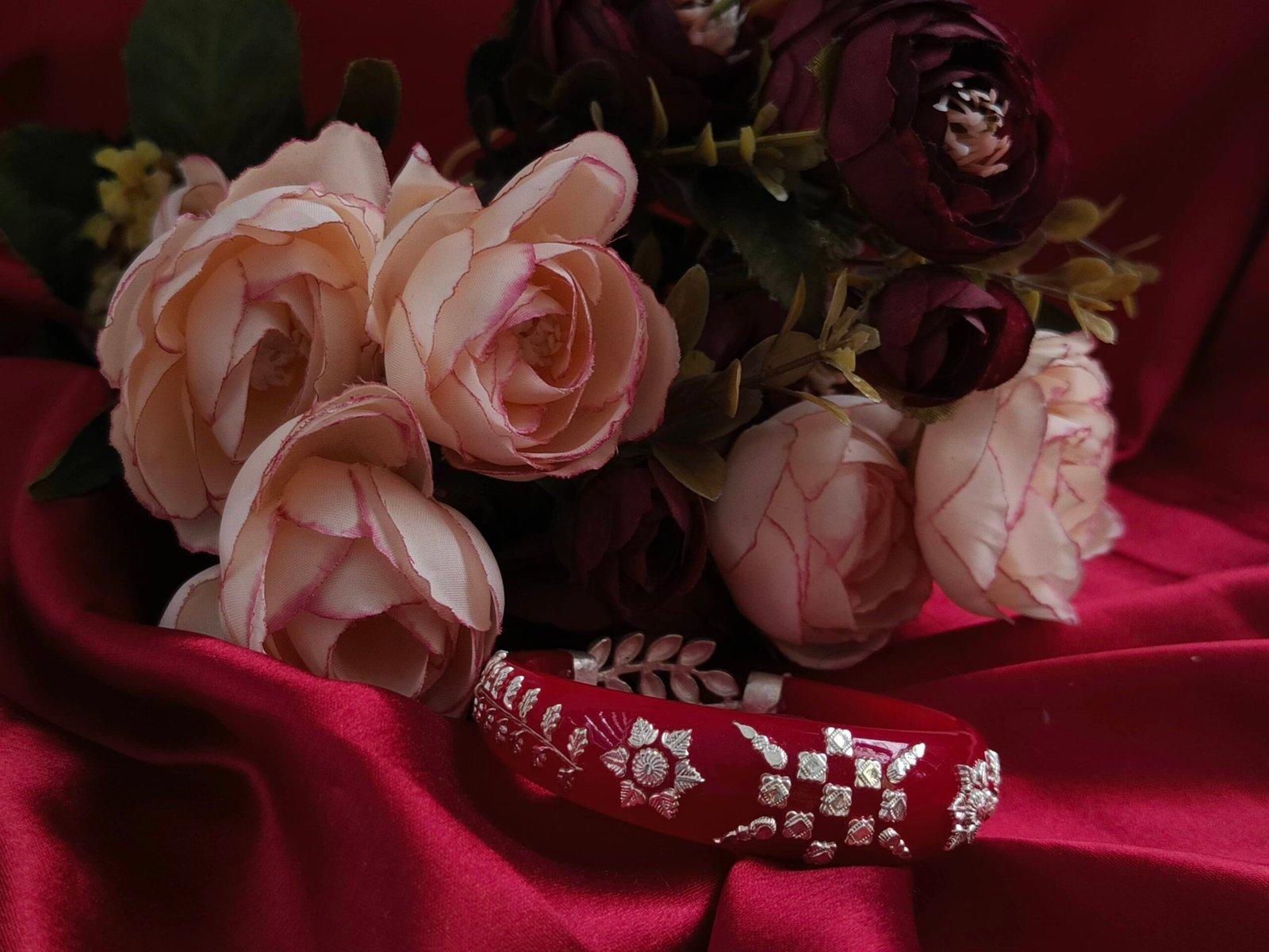 Gahenaz Silver Leaf Pola Size 2.4 view 4