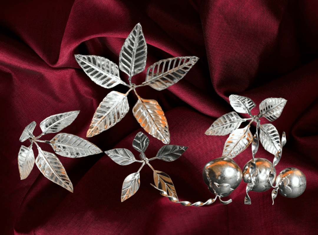 Gahenaz Silver Mango Leaf/ Aamer Pallav/ Aampata