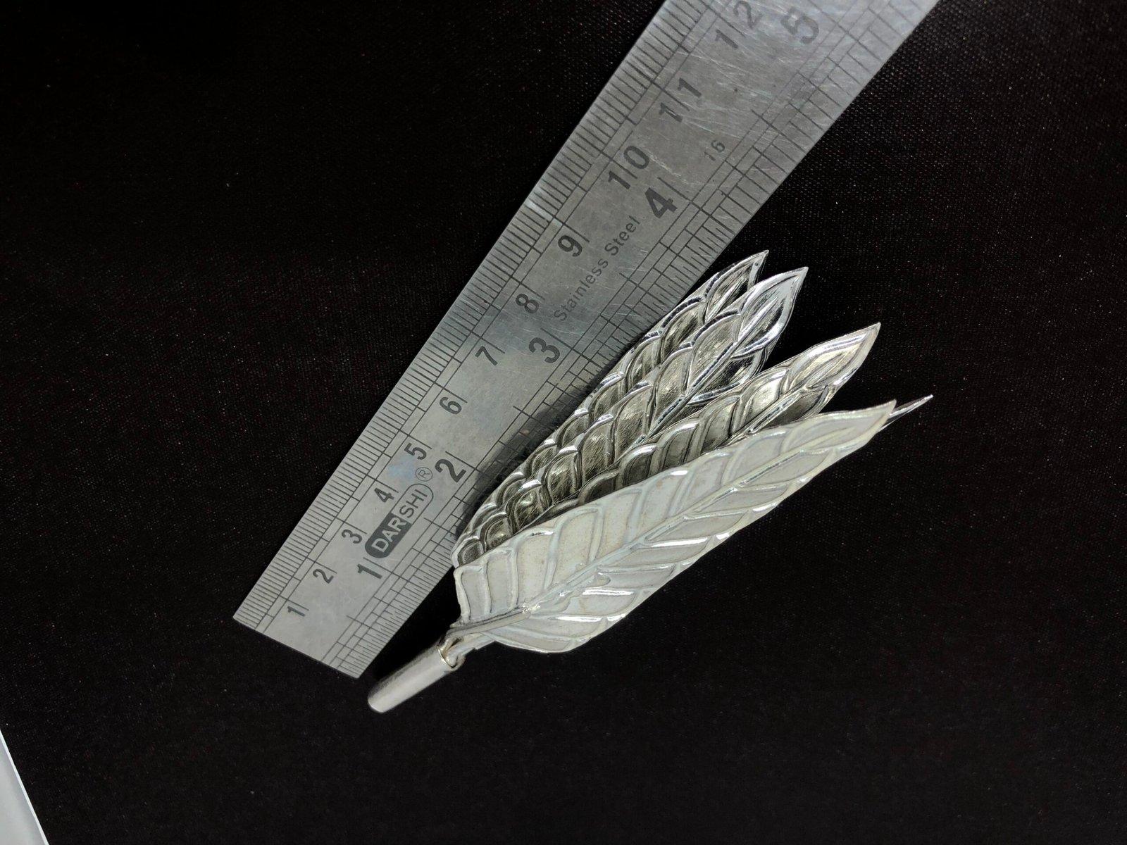 Gahenaz Silver Mango Leaf/ Aamer Pallav/ Aampata view 5