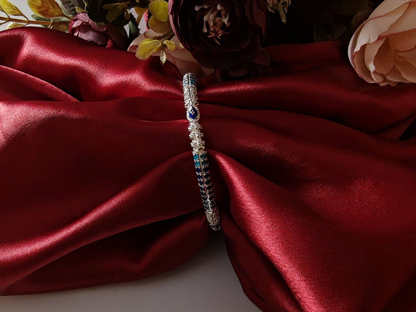 Gahenaz Silver Mohini Manipuri Bangle 2.5