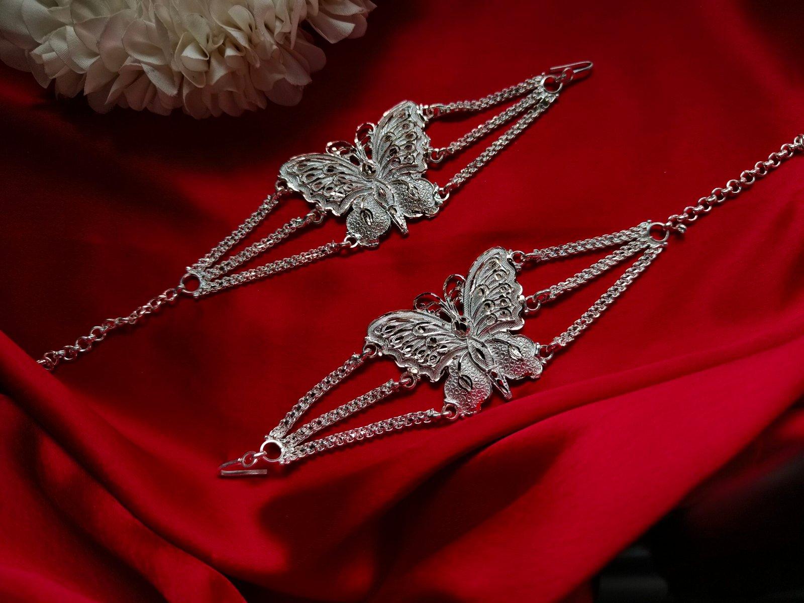 Gahenaz Silver Parama Fancy Butterfly Mantasha Bracelet