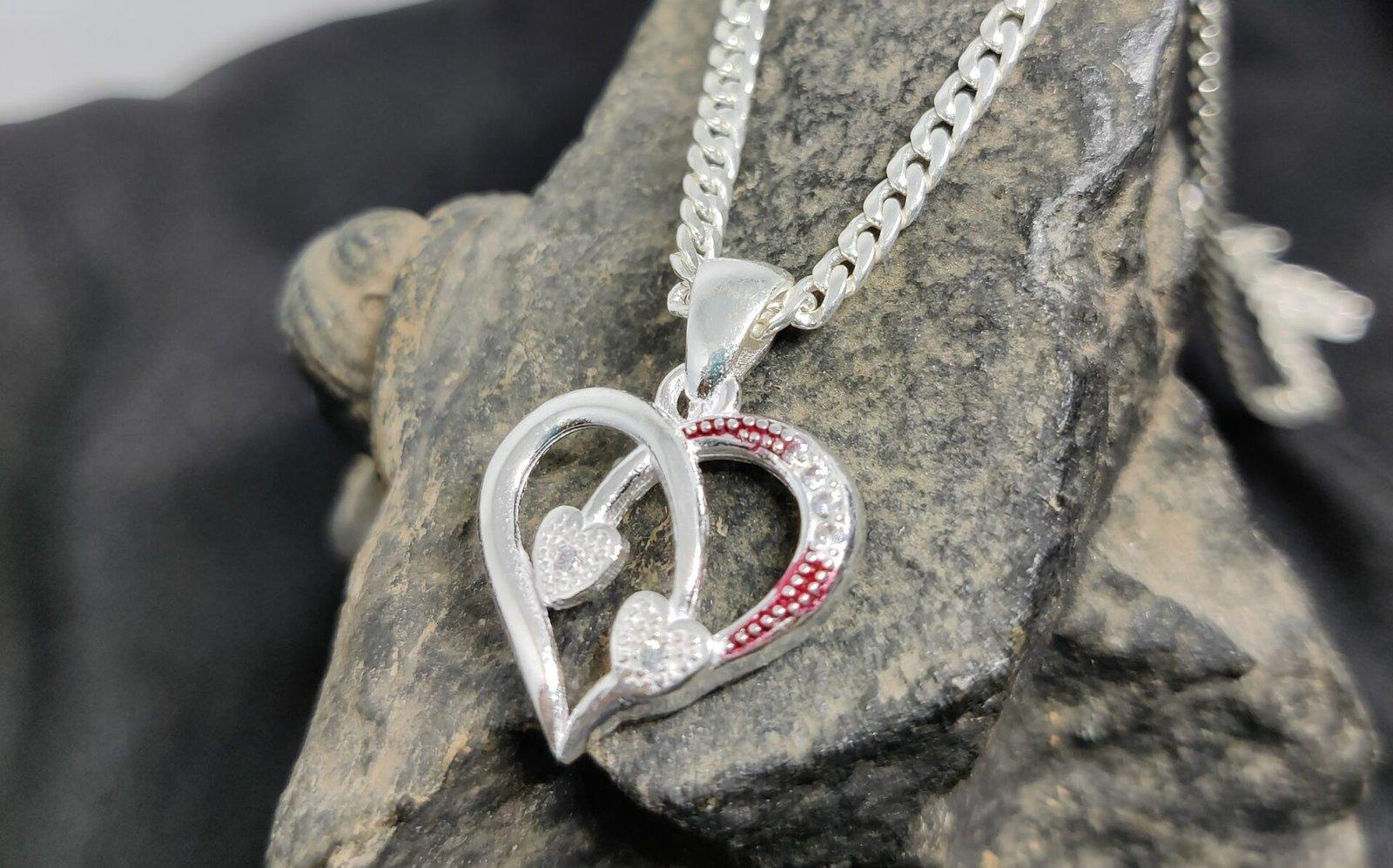 Heart shape Pendant with chain view 5
