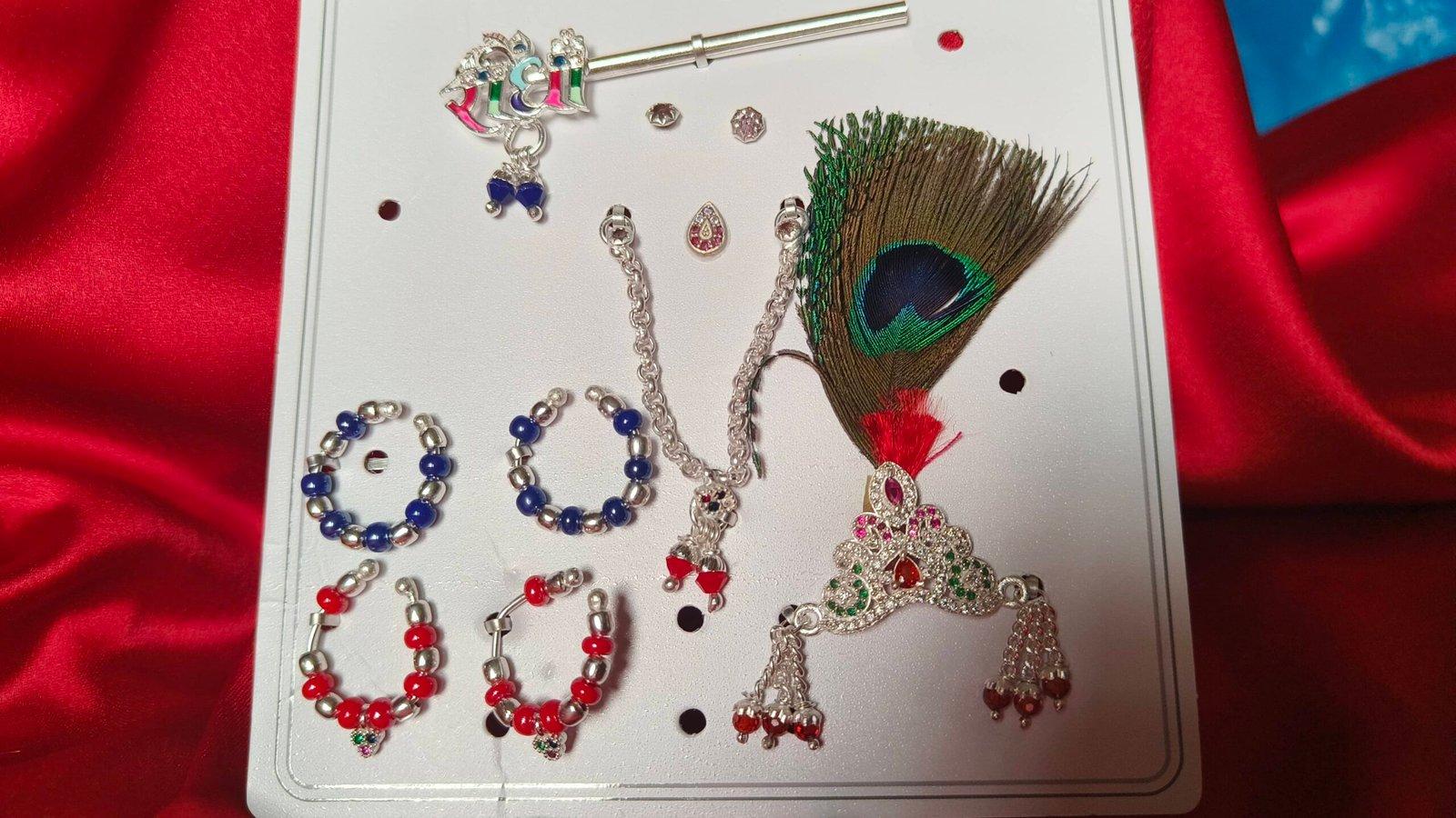 Krishna/ Laddu Gopal Jewellery set with Radha Flute