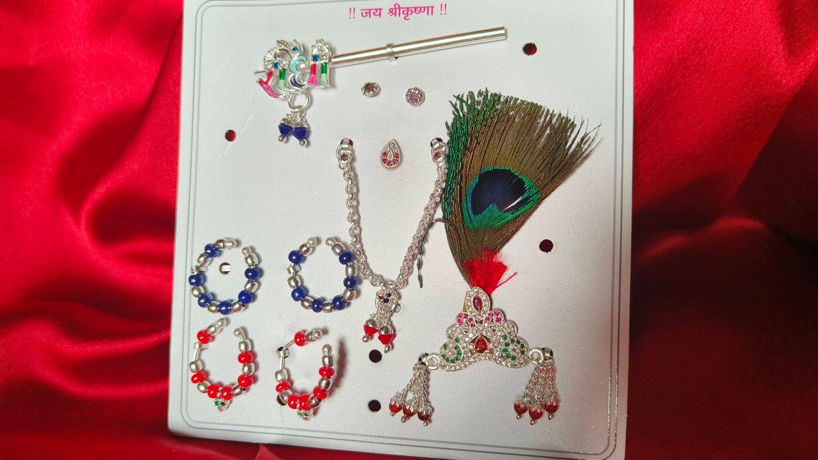 Krishna/ Laddu Gopal Jewellery set with Radha Flute view 2