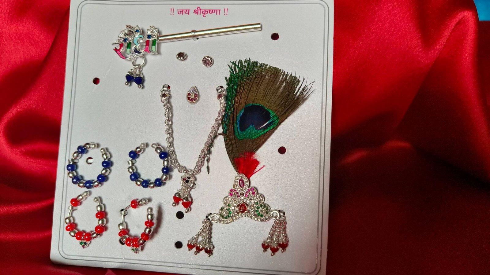 Krishna/ Laddu Gopal Jewellery set with Radha Flute view 4