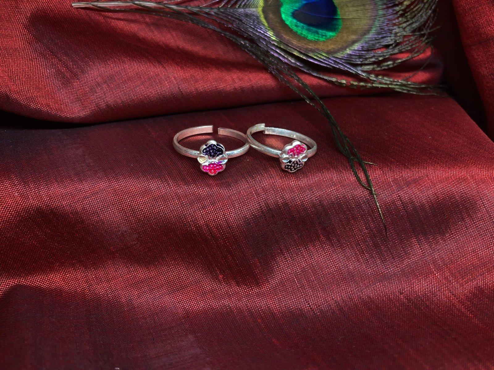 Lilac Flower Toe Ring/Stone Bichiya/ Toering