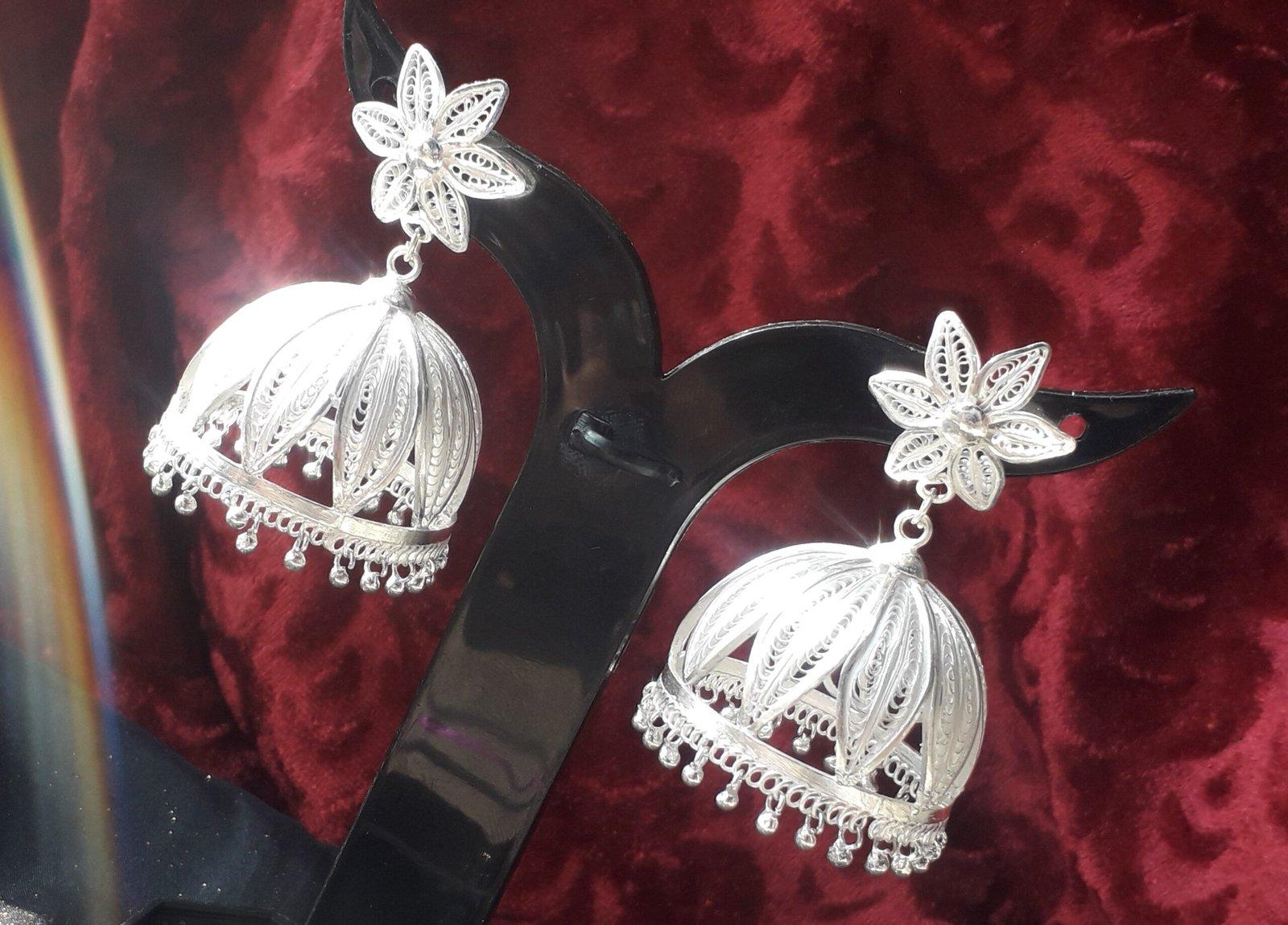 Lotus Jhumka/Hanging Earrings view 4