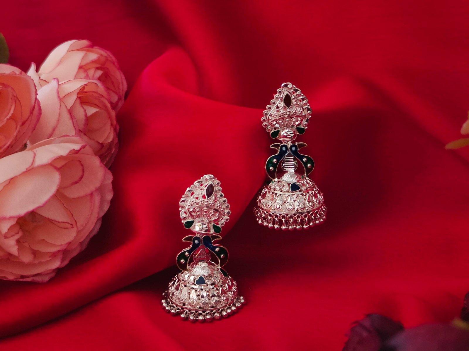 Manipuri Mayur Jhumka earring view 3