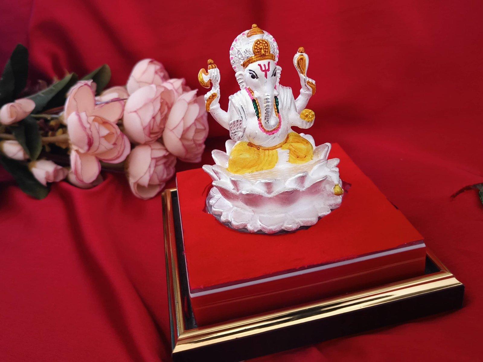 Meena Ganesh / Ganapati / Siddhivinayak sitting on a lotus view 3