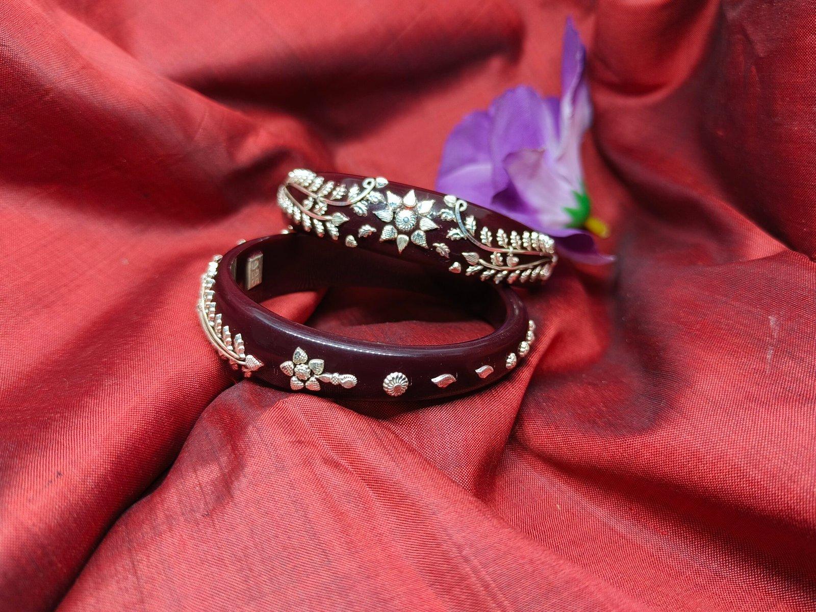 Mithi Silver Pola/Pola Badhano Dark Coffee Brown Size 2.5 view 2