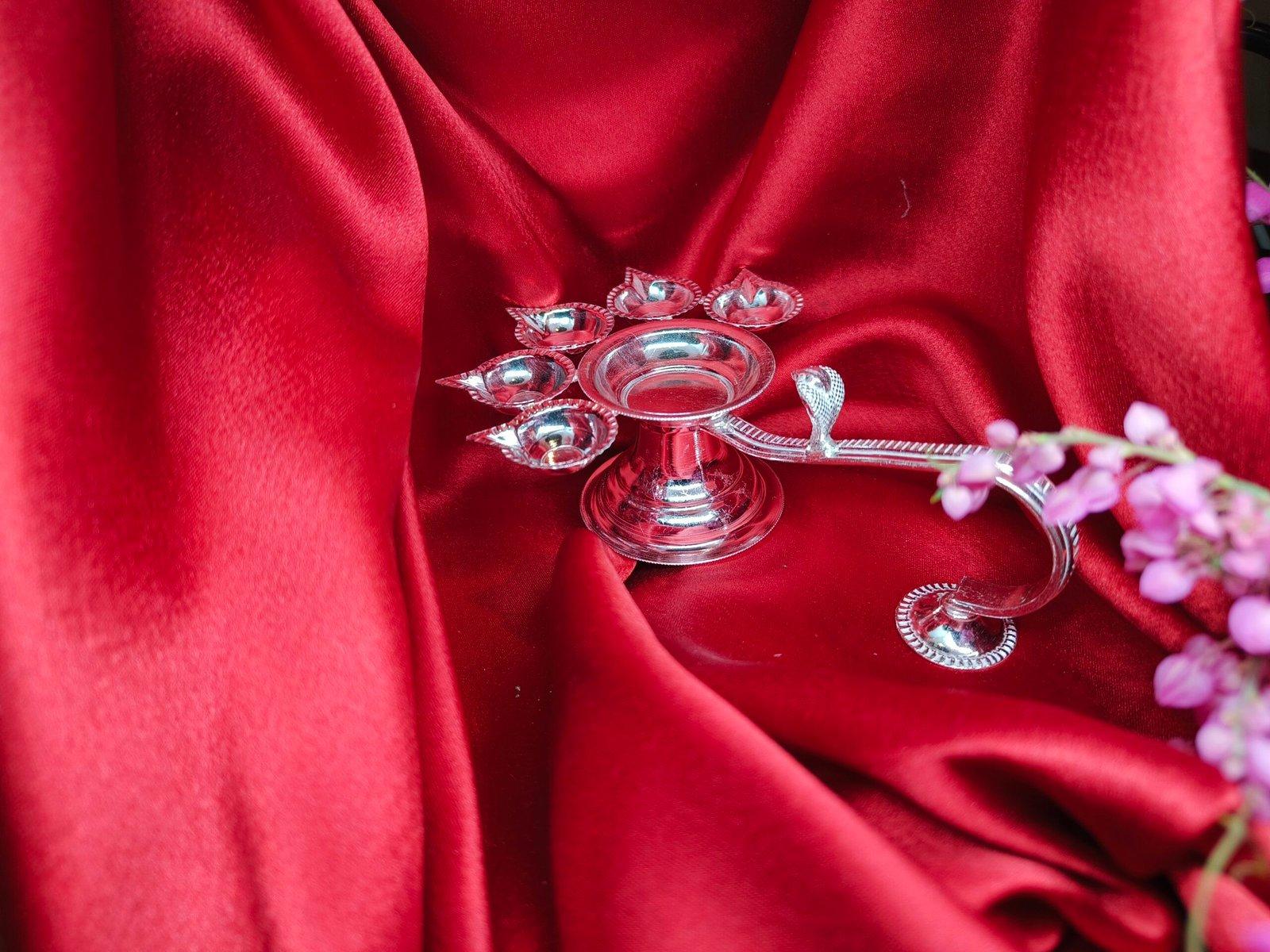 Panch Aarti Diya Big Size Pancharti Diya Oil Lamp Panch aarti Jyoti/Puja Diya for Diwali/Navratri/Any Festival & Pooja view 3