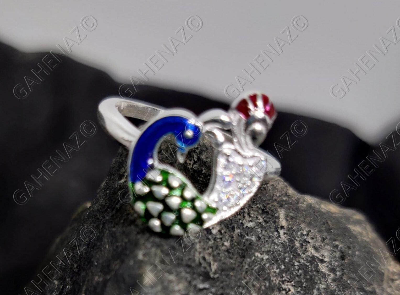 Peacock Finger Ring view 4