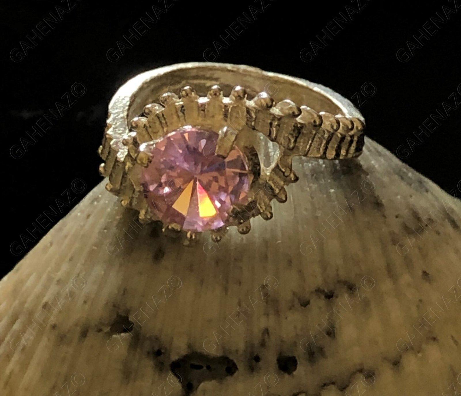 Pink Stone Fancy Baby Ring view 2