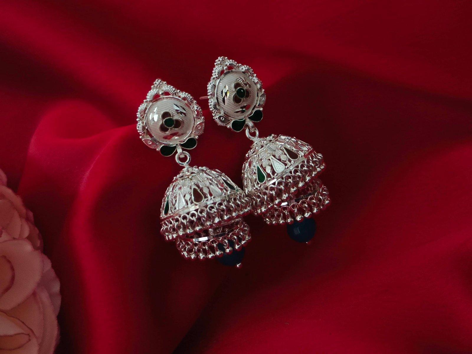 Priya Manipuri Meena Jhumka Earring view 2