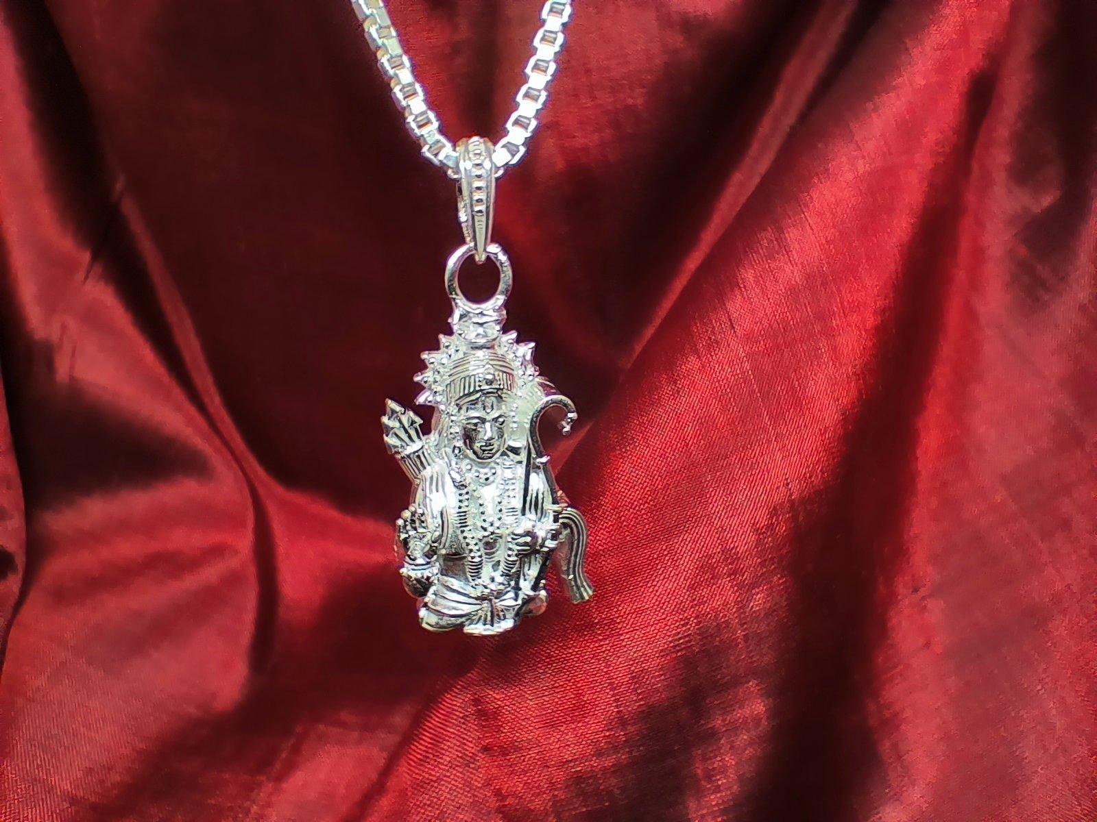 Pure Silver Bhagwan Shri Ram Locket for Good Health.