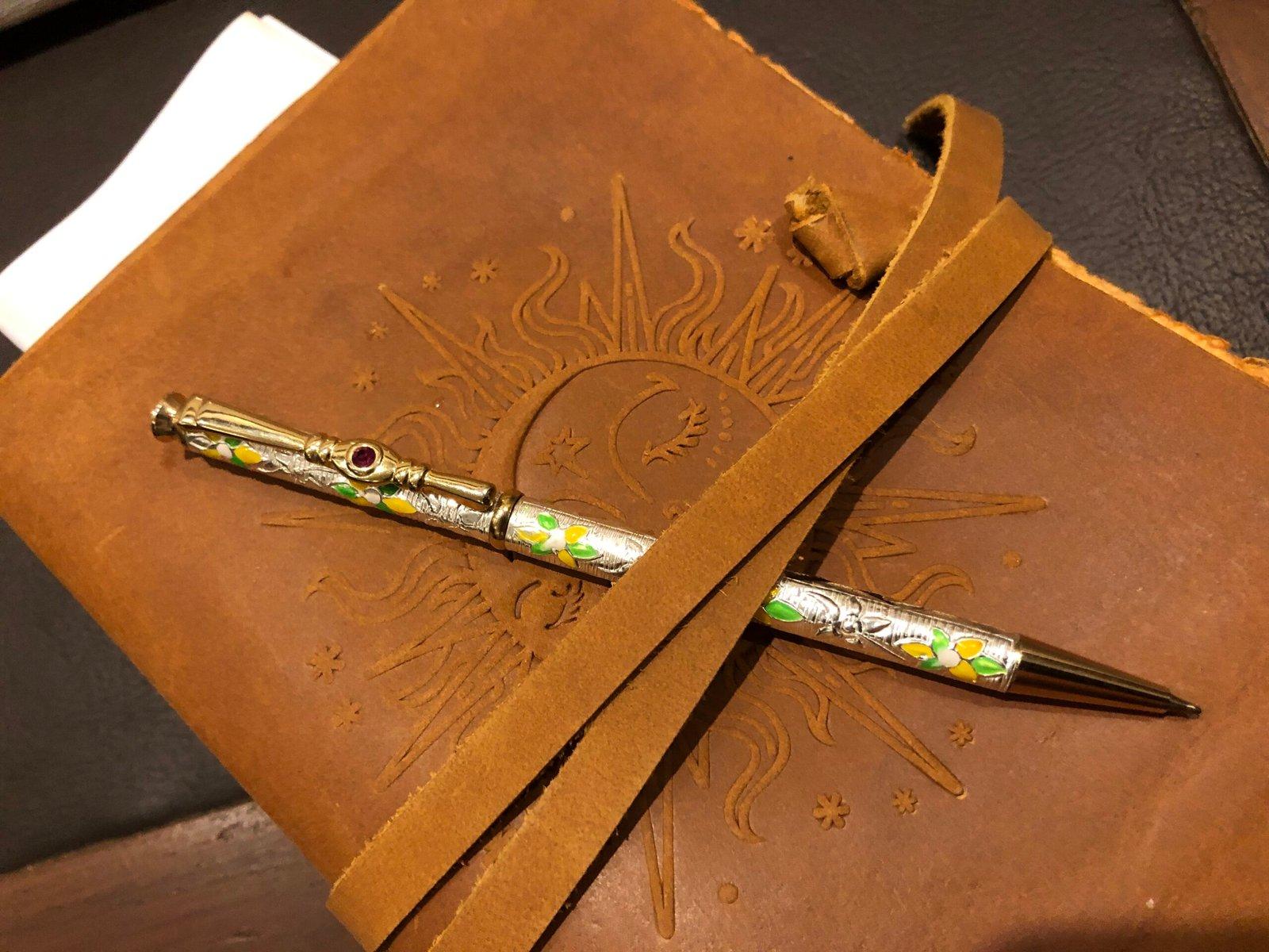 Pure Silver Meena Pen view 2