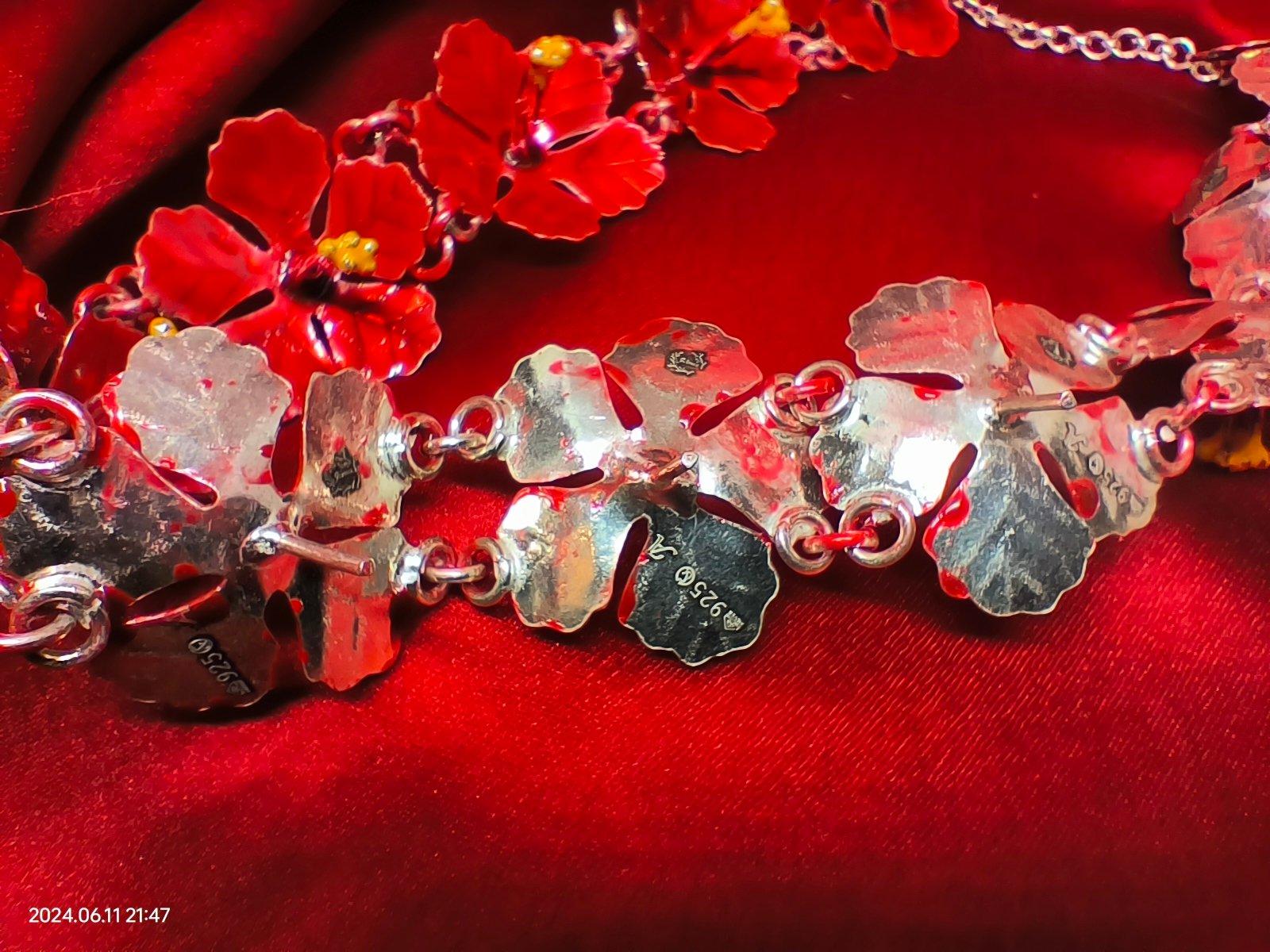 Red Meena Joba / 1inch Hibiscus Flower Garland (Mala) for Idol view 6