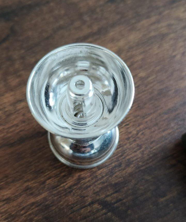 Silver Akhand Diya Round/Pradip view 2