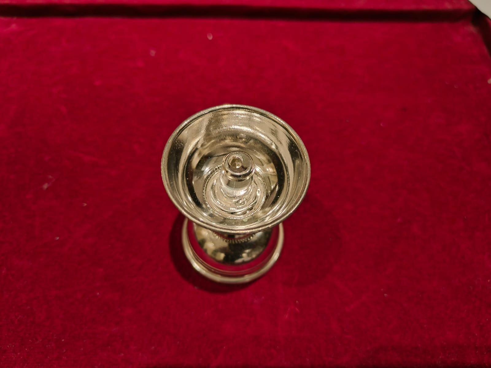 Silver Akhand Diya Round/Pradip view 4