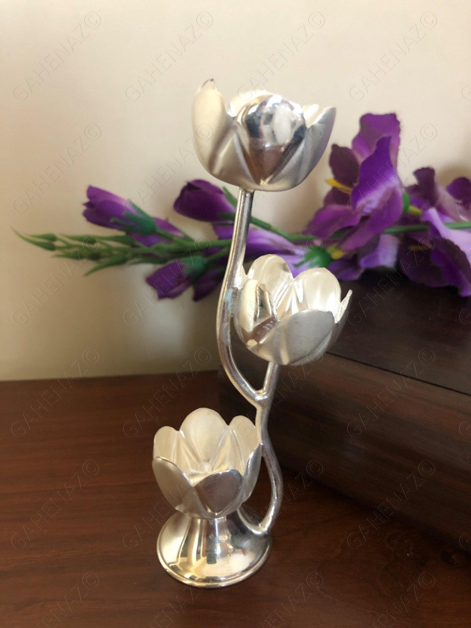 Silver Candle Stand 3layer