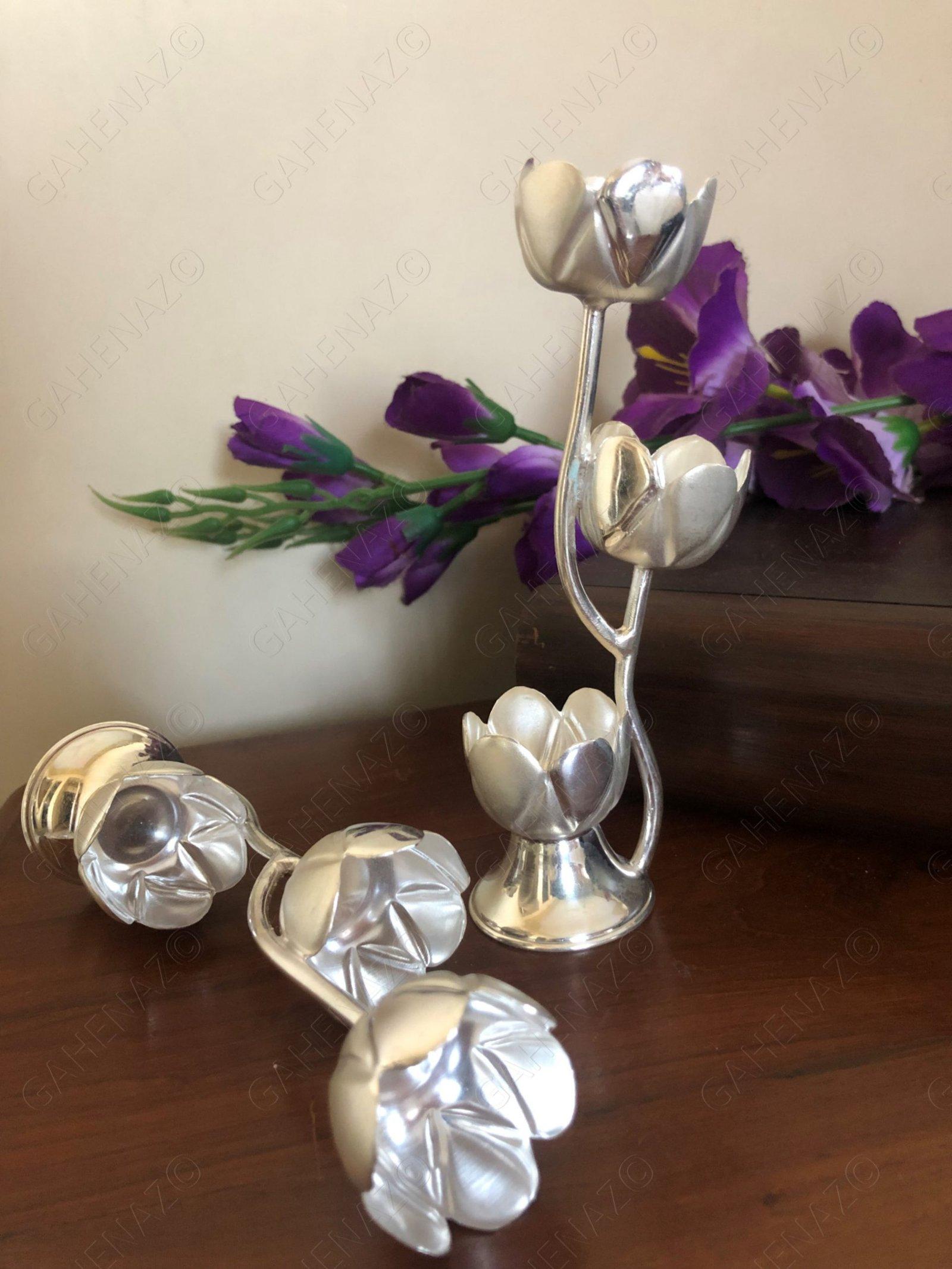 Silver Candle Stand 3layer view 4