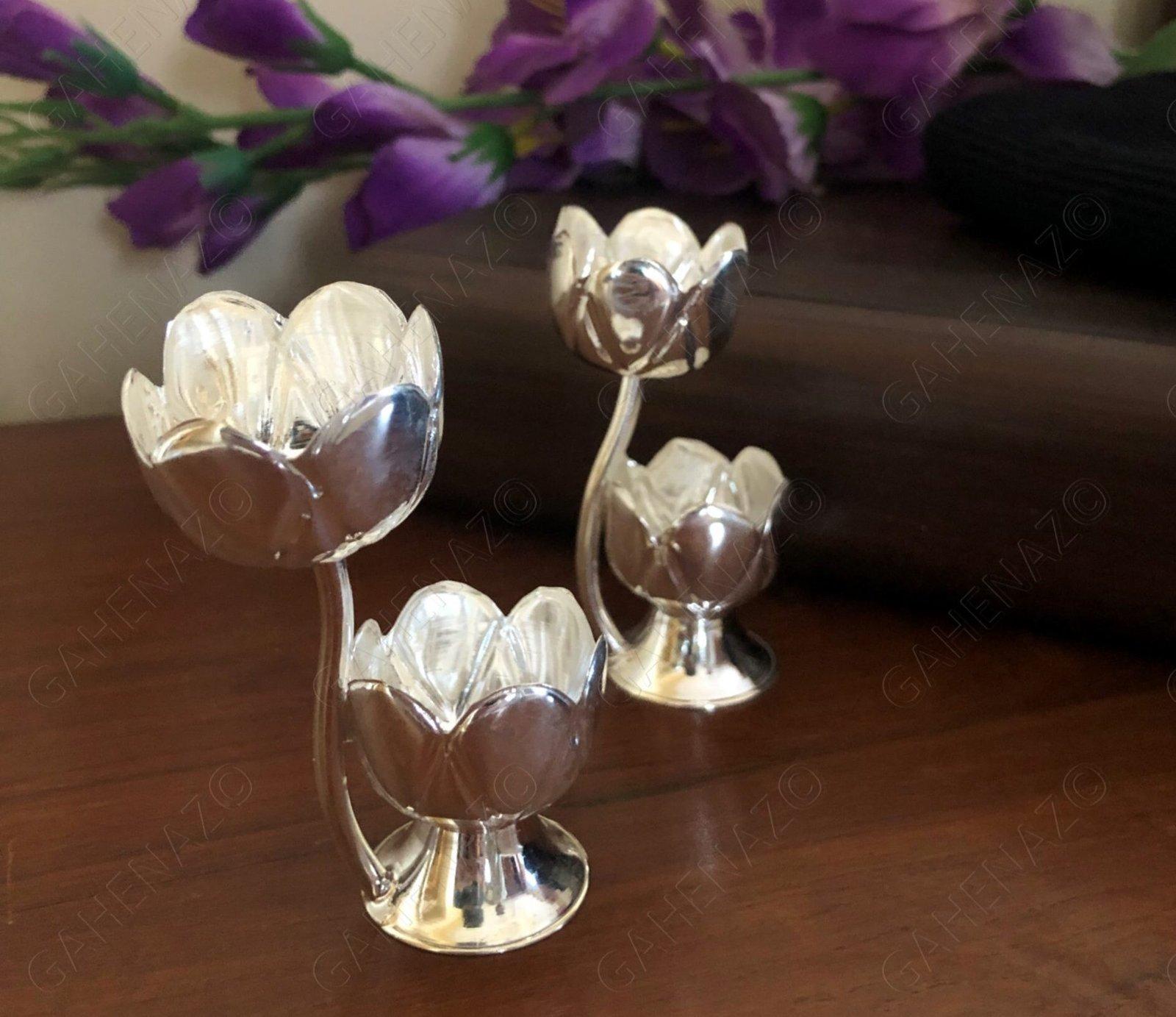 Silver Candle Stand view 2