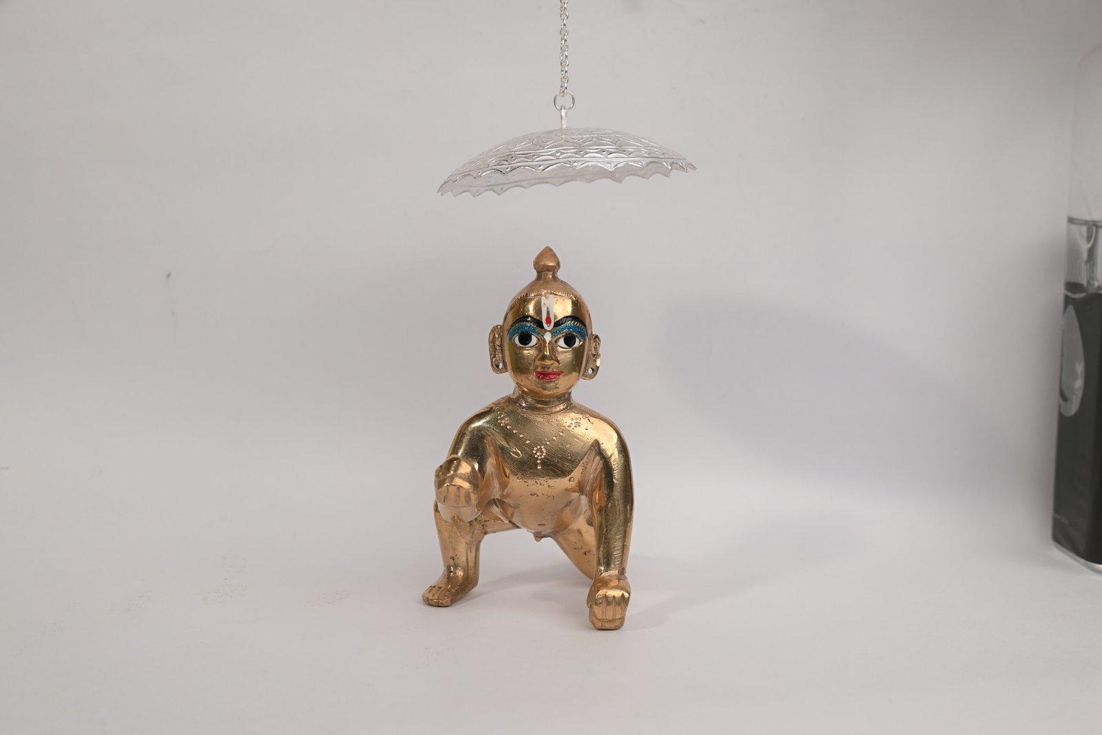 Silver Chatra/Chattar with attached Hook and Ghunghroo view 2