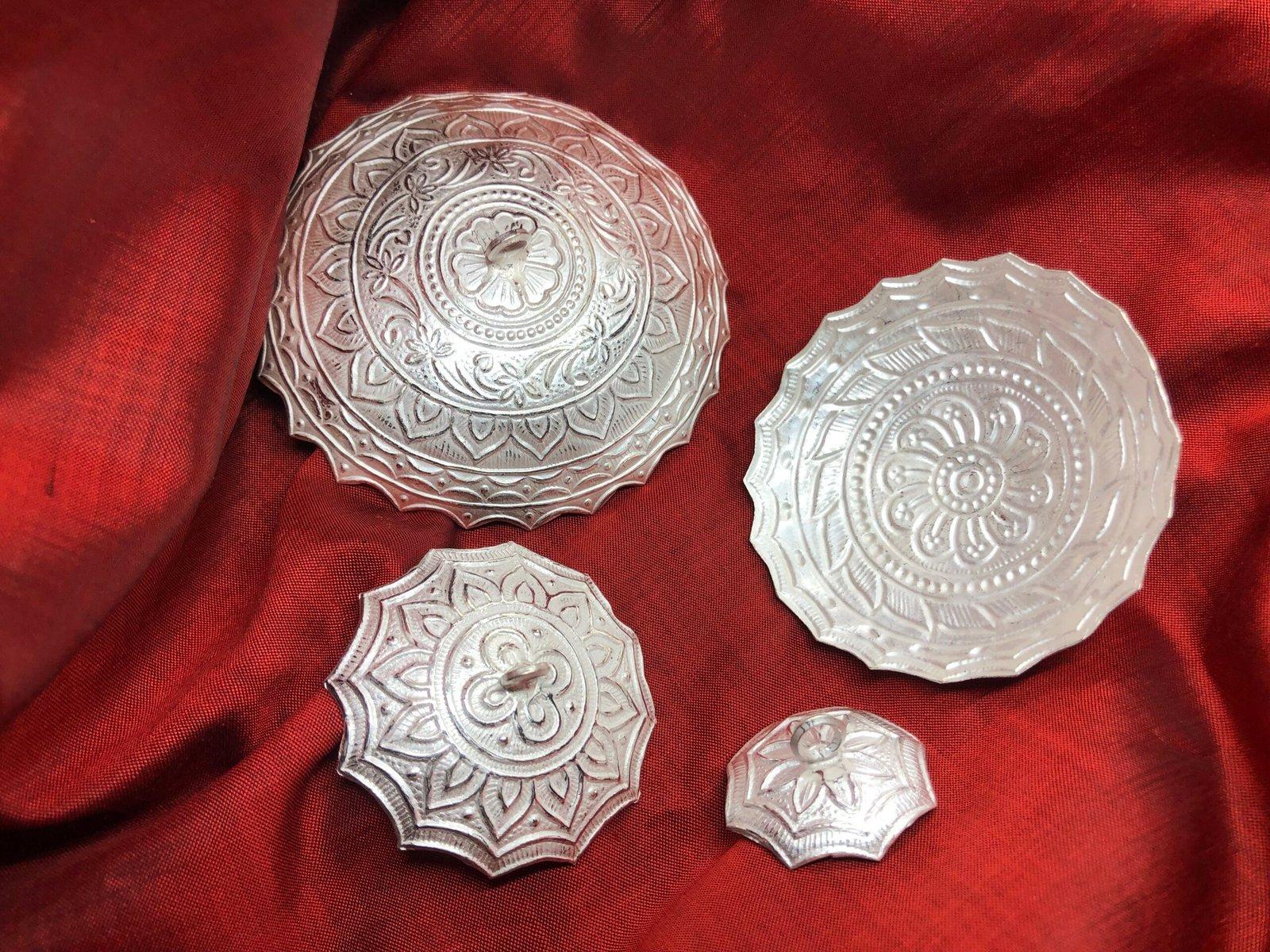 Silver Chatra/Chattar with attached Hook and Ghunghroo view 3