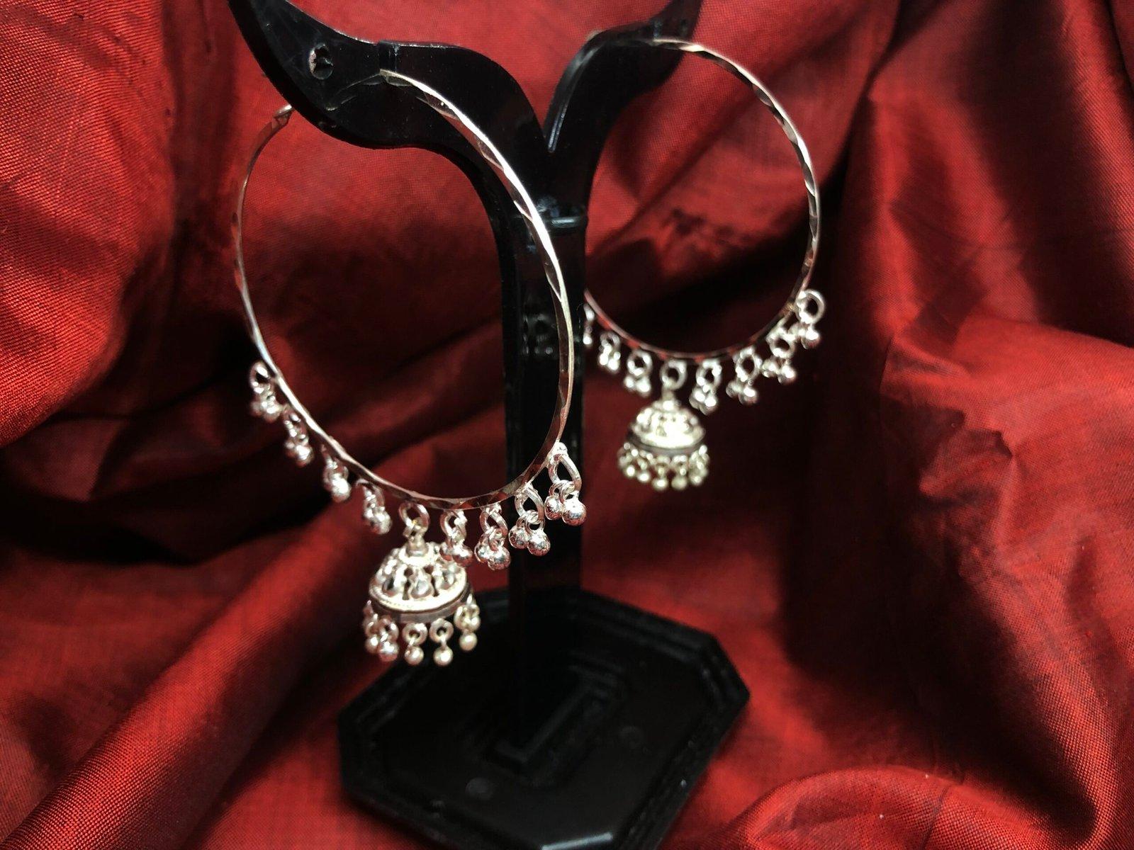 Silver Jhoomar Bali Earring