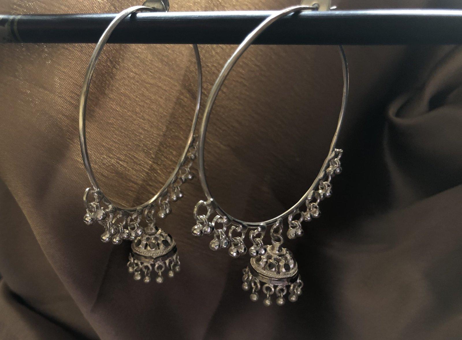 Silver Jhoomar Bali Earring view 4