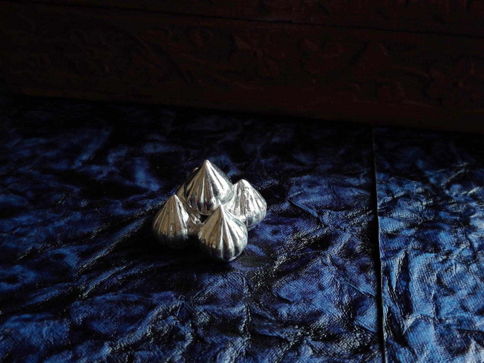 Silver Modak Pyramid for Ganesh Pooja