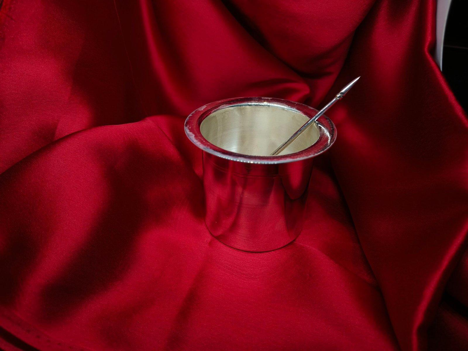 Silver Panchapatra pali/ Charan amrita Set